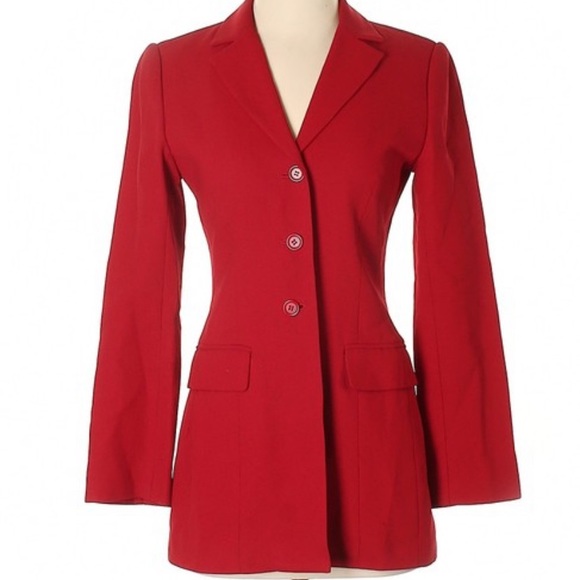 BCBGMAXAZRIA Size 0 Blazer Red BCBG Classic button up jacket like new - Picture 2 of 5